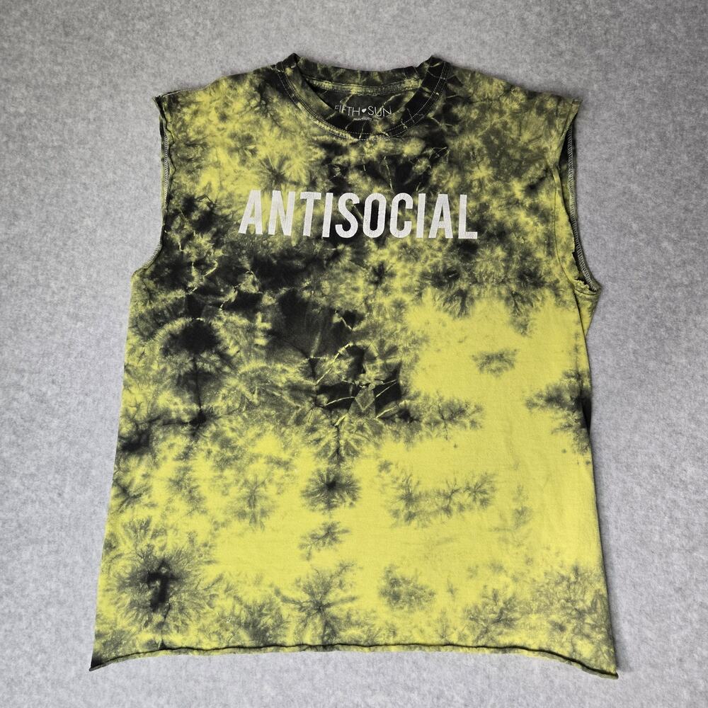 Antisocial Streetwear Cut-off Sleeveless T-Shirt Yellow/Black - Size M